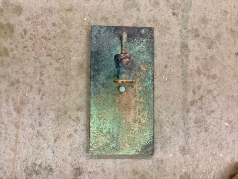 Copper Lighting / Exposed Bulb Verdigris / Light Sconce
