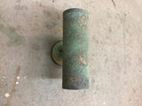 Dual Bulb Verdigris Copper Cylinder
