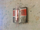 Copper Wall Art / Copper on Red on Steel / Square Art