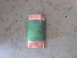 Copper light sconce with Verdigris Copper band