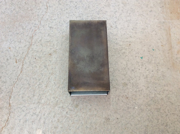 Rectange // Steel // patinaed // wall light sconce by Mike Dumas Copper Designs.