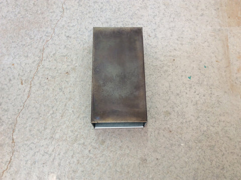 Rectange // Steel // patinaed // wall light sconce by Mike Dumas Copper Designs.